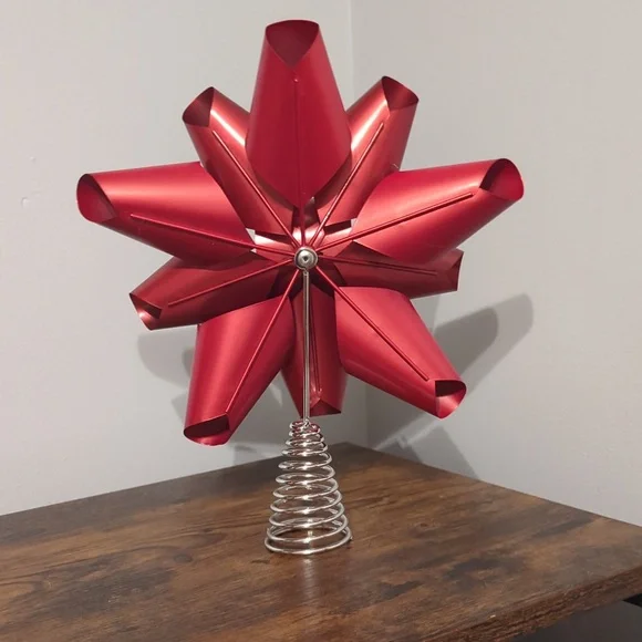 Christmas Tree Topper - Festive Red Bow Design - Picture 3 of 6